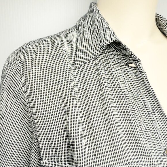 OLSEN Germany Crinkle Transitional A-line Midi Gray Button-Down Shirt Dress 38 - Picture 8 of 10